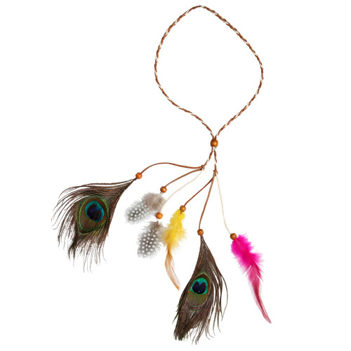 BANDEAU AVEC PLUME INDIEN MULTICOLORE