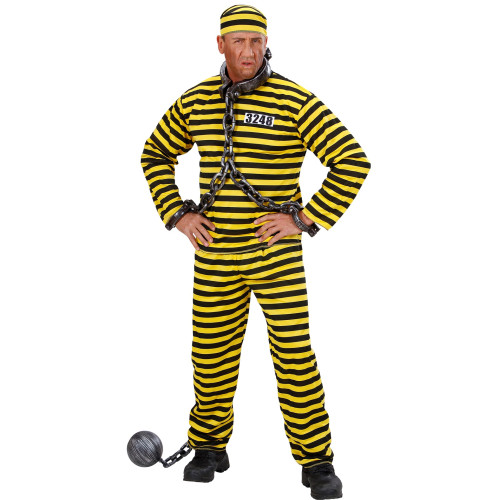 COSTUME PRISONNIER JAUNE/NOIR XL
