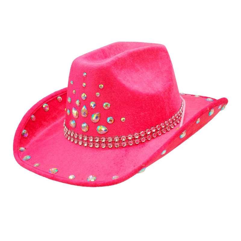 CHAPEAU COWBOY DIAMANTS ROSES