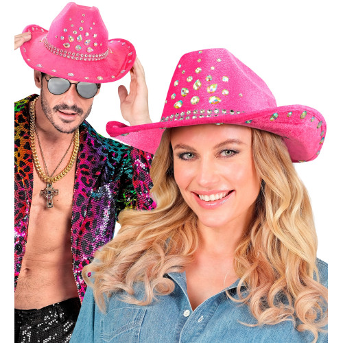 CHAPEAU COWBOY DIAMANTS ROSES