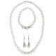 SET COLLIER, BOUCLES D'OREILLE PERLE BLANCHE