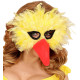 MASQUE D'OISEAU A PLUMES JAUNE