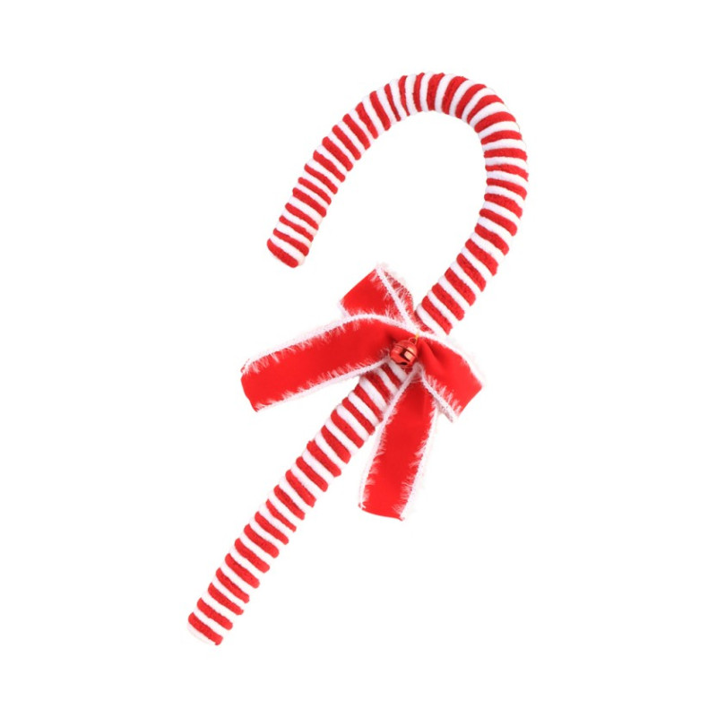 CANDY CANE FOURRURE NOEUD 42CM