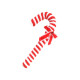 CANDY CANE FOURRURE NOEUD 50CM