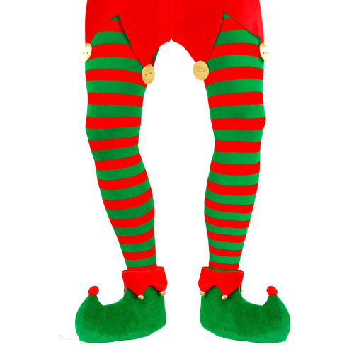 COLLANTS RAYÉS VERT-ROUGE XL