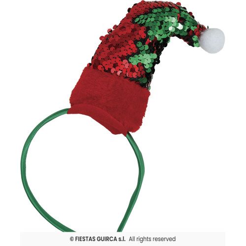 SERRE-TÊTE BONNET DE NOËL SEQUINS