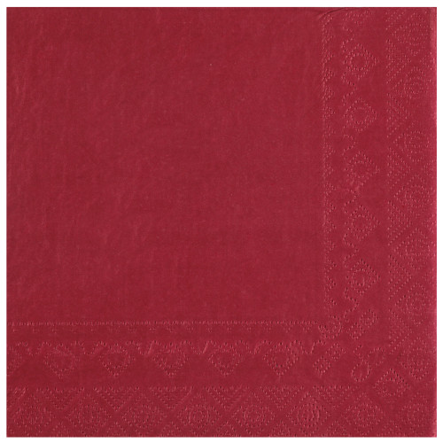 25 SERVIETTES 33X33 2 PLIS BORDEAUX