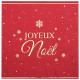 10 SERVIETTES FLOCON OR ROUGE
