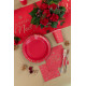 10 SERVIETTES FLOCON OR ROUGE