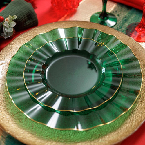 6 ASSIETTES PLAST.VERT ANGLAIS
