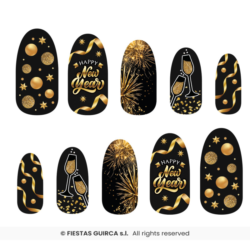 12 ONGLES HAPPY NEW YEAR