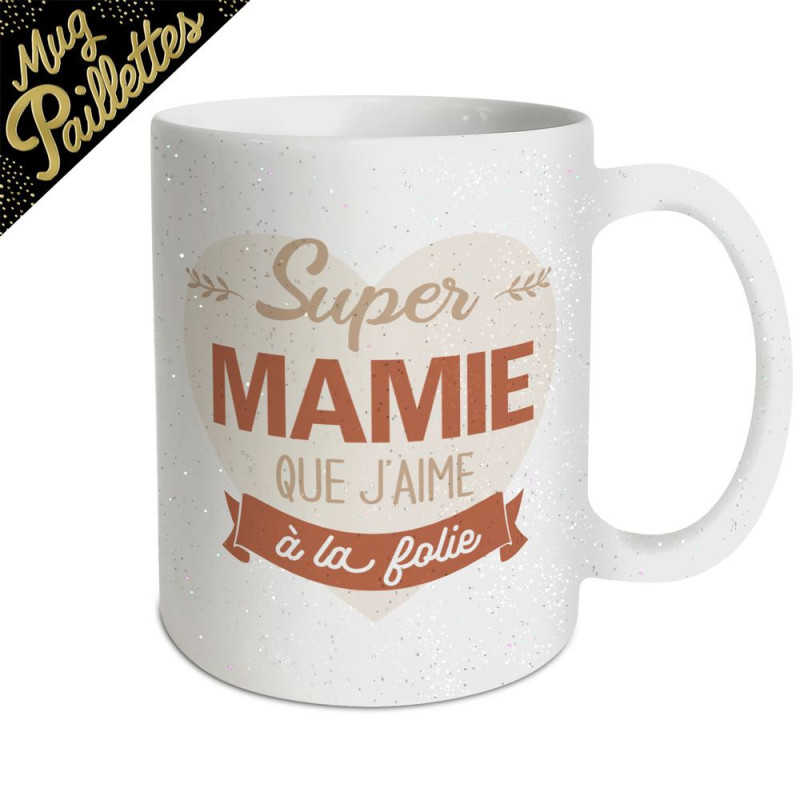 MUG PAILLETTES SUPER MAMIE