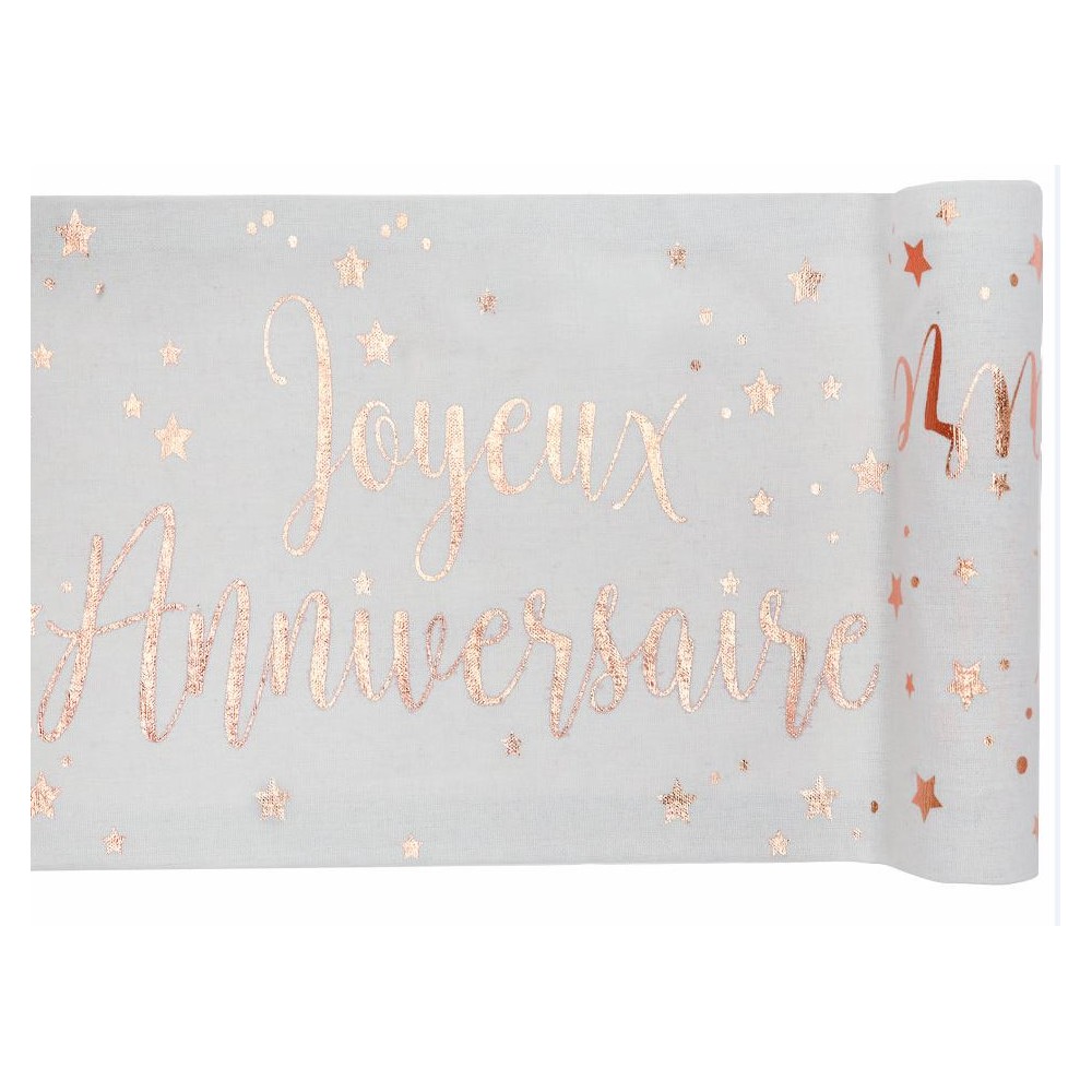 Chemin De Table Joyeux Anniversaire Rose Gold Ouest Fetes