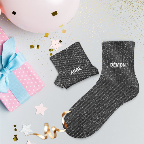 CHAUSSETTES PAILLETTES DUO ANGE/DEMON