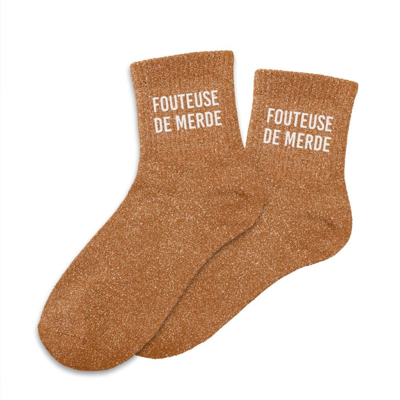CHAUSSETTES PAILLETTES FOUTEUSE DE MERDE