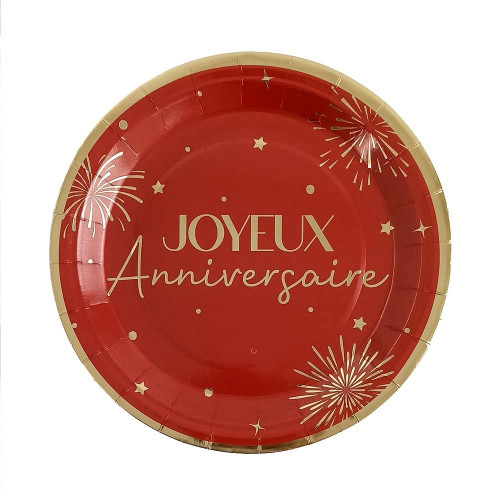 PACK 6 ASSIETTES PARTY ROUGE