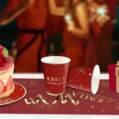 PACK 6 GOBELETS PARTY ROUGE