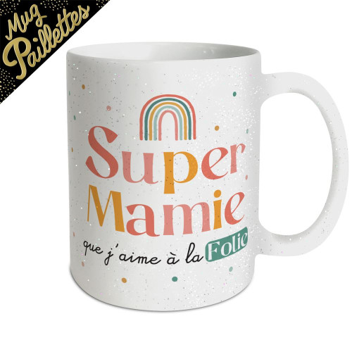 MUG PAILLETTES SUPER MAMIE