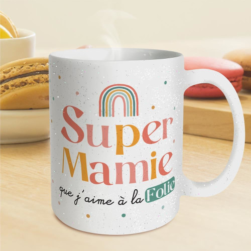 MUG PAILLETTES SUPER MAMIE