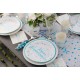 10 ASSIETTES TURQUOISE JOYEUX ANNVERSAIRE