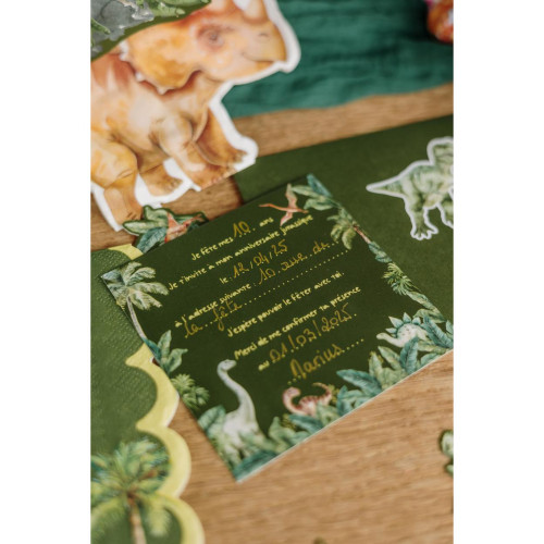 6 INVIATIONS DINOSAURES PAPIER