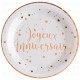 10 ASSIETTES ROSE GOLD JOYEUX ANNIVERSAIRE