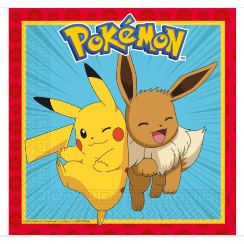 20 SERVIETTES POKEMON 33X33CM