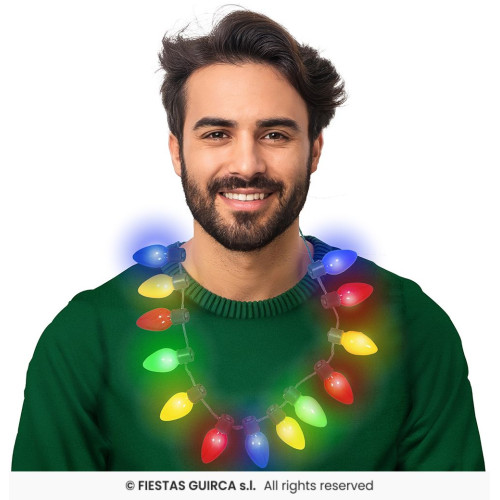 COLLIER 12 LEDS BATTERIE MULTICOLORE