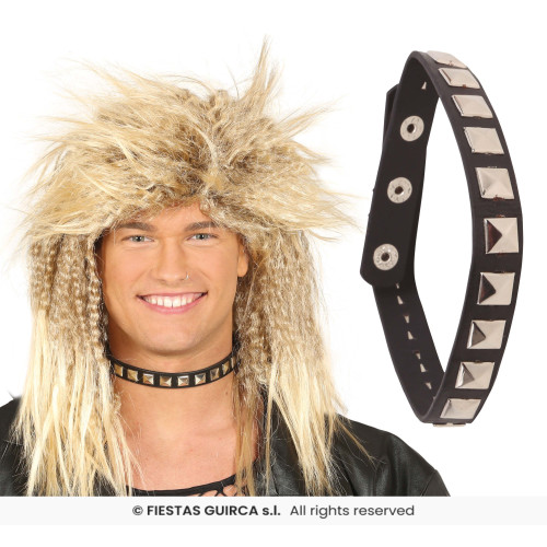 COLLIER PUNK NOIR 44 CM