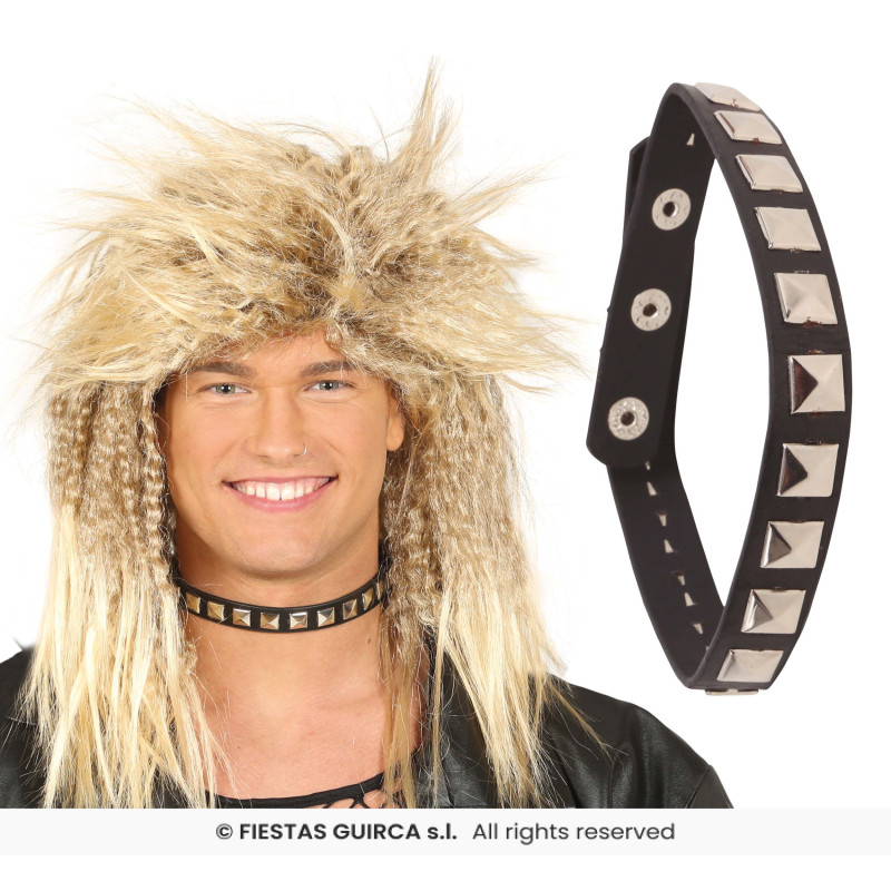 COLLIER PUNK NOIR 44 CM