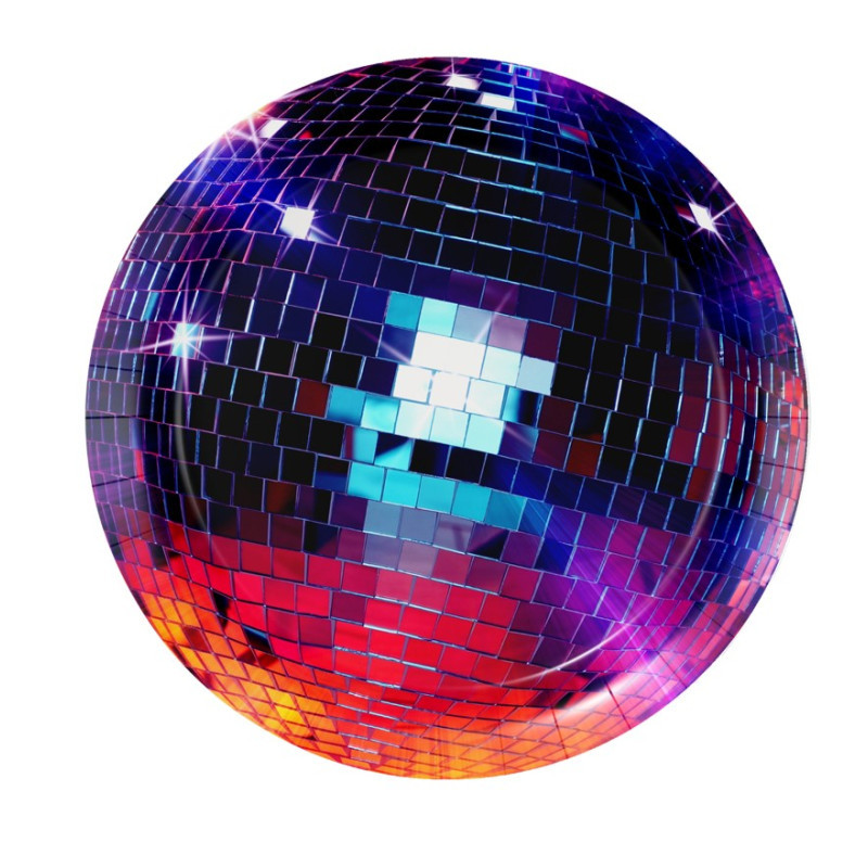 8 ASSIETTES LET'S DISCO 23 CM