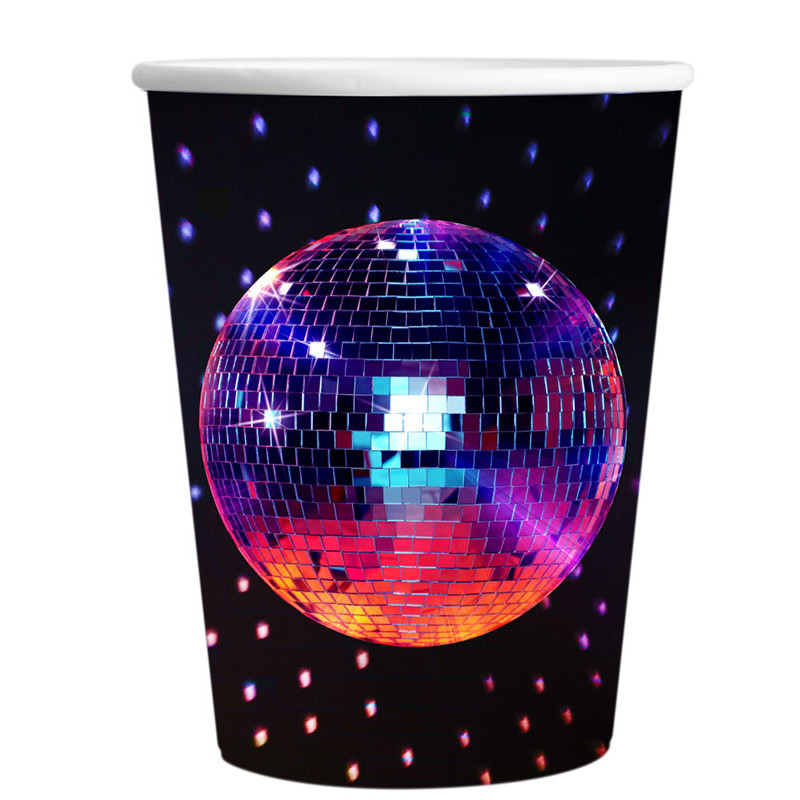 8 GOBELETS LET'S DISCO 25 CL