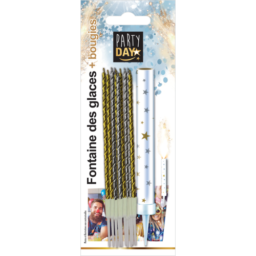 FDG 12CM + 10 BOUGIES OR/ARGT