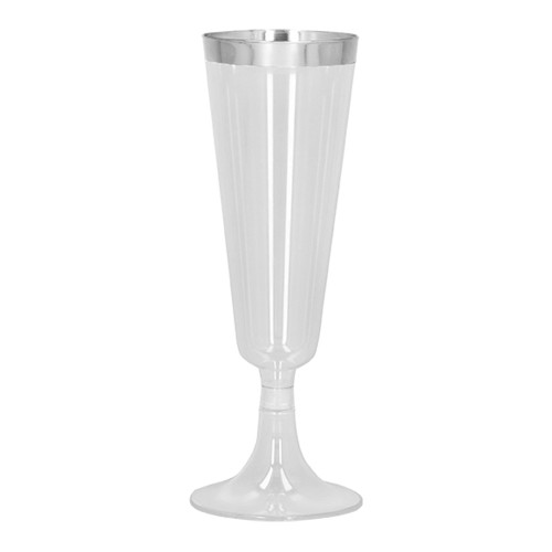 4 FLÛTES EN PLASTIQUE ARGENT