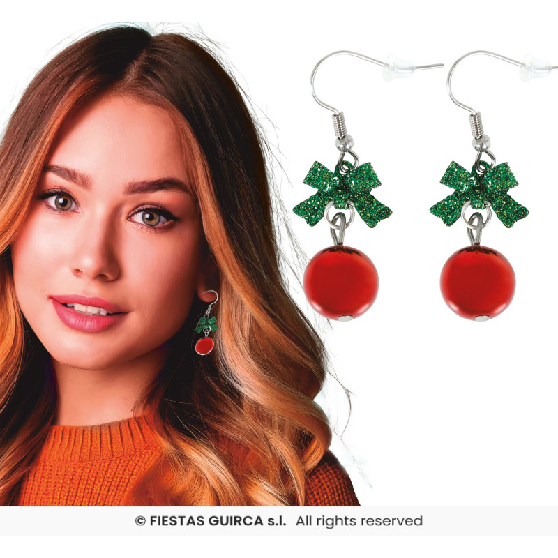 BOUCLES D'OREILLES BOULES DE NOEL