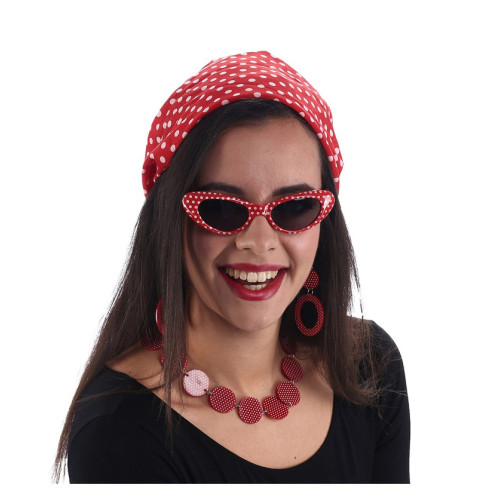 KIT ANNEES 50 ROUGE POIS BLANC