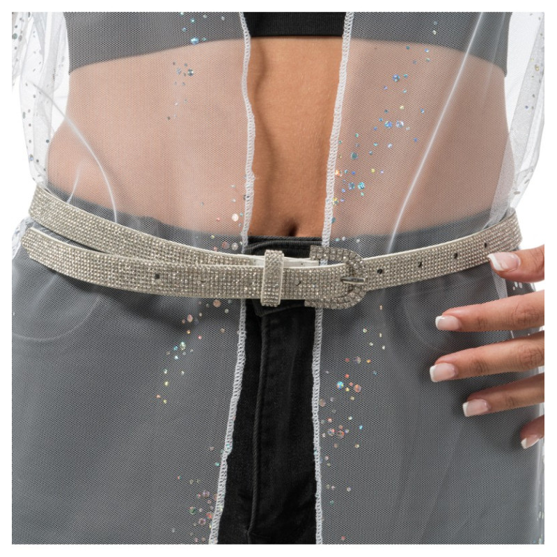 CEINTURE BLANCHE STRASS