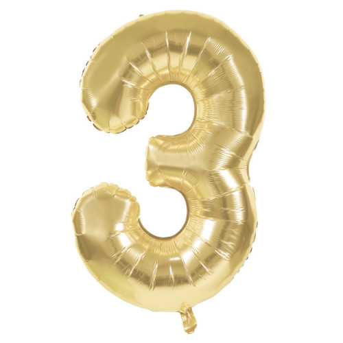 BALLON CHIFFRE 3 OR 86CM