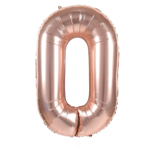 BALLON CHIFFRE 0 ROSE GOLD 86CM