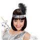 BANDEAU EN PAILLETTES ARGENT AVEC PLUME