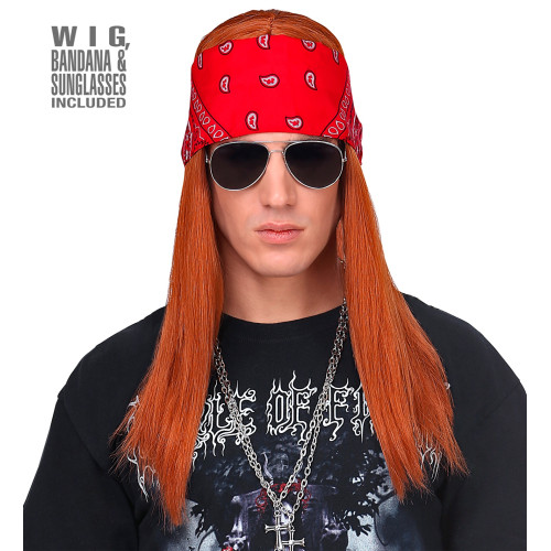 PERRUQUE AXEL+BANDANA+LUNETTES