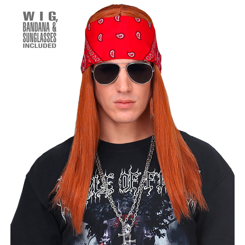 PERRUQUE AXEL+BANDANA+LUNETTES