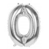 BALLON CHIFFRE 0 ARGENT 86CM