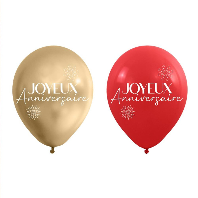 SACHET 8 BALLONS PARTY ROUGE