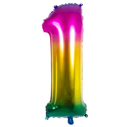 BALLON CHIFFRE 1 ARC EN C 86CM