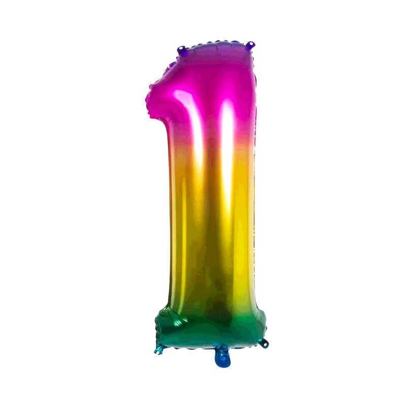 BALLON CHIFFRE 1 ARC EN C 86CM