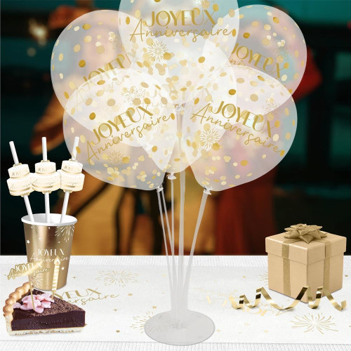 6 BALLONS CONFETTIS PARTY DORE