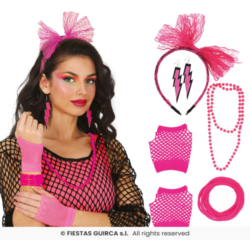 SET 80S 5 PIÈCES ROSE