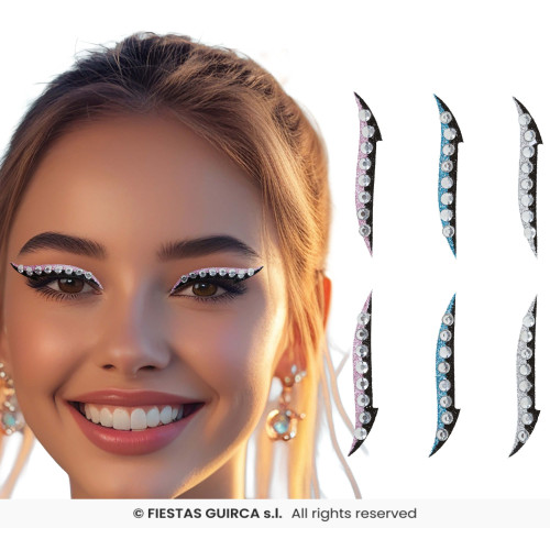 6 STICKERS EYELINER EN CRISTAUX
