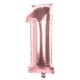 BALLON CHIFFRE 1 OR ROSE 86CM